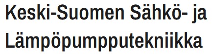 Keski-Suomen Sähkö- ja Lämpöpumpputekniikka